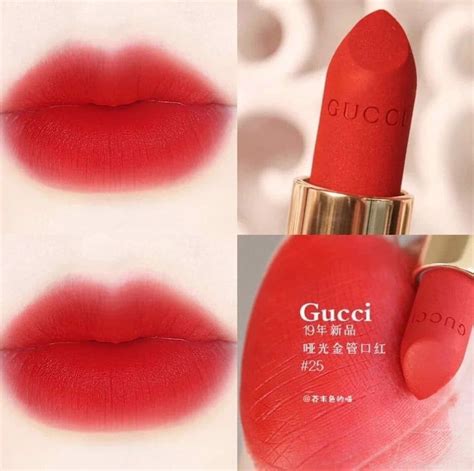 gucci matte lipstick goldie red|son Gucci 25.